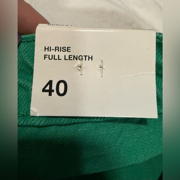 Zara High Rise Green Wide Leg Jeans Size 8 - Picture 8 of 15